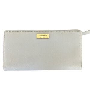 Kate Spade Credit Card Wallet ID Holder Leather Powder Blue Designer Classic